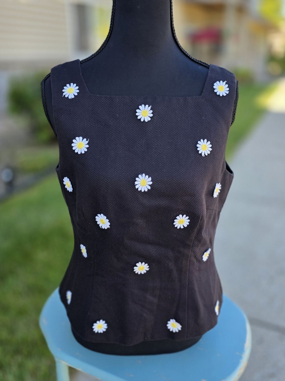 Vintage Y2K Jessica Howard Daisy Corset Peplum Top Size 6